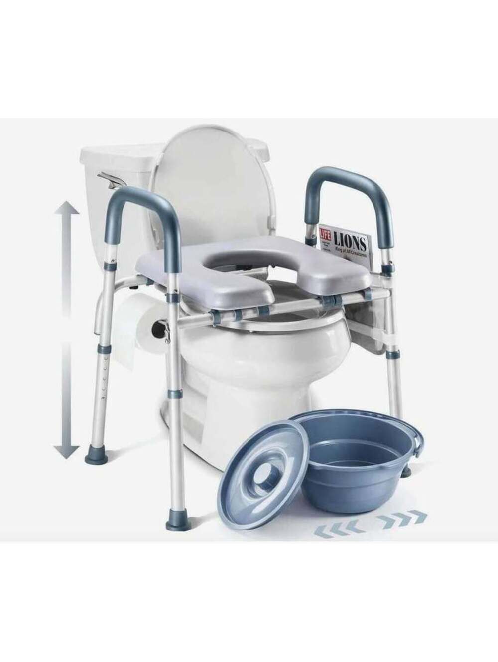 Adjustable Utility Chair with Storage Pocket & Padded Seat – New Open Box